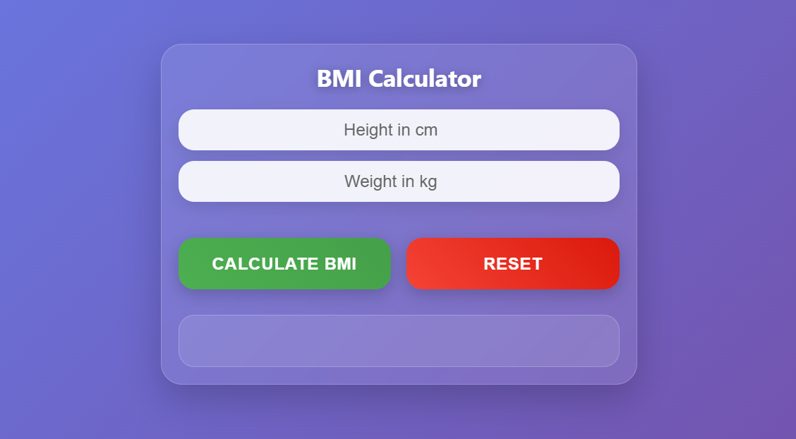 BMI Calculator - Responsive Body Mass Index calculator application